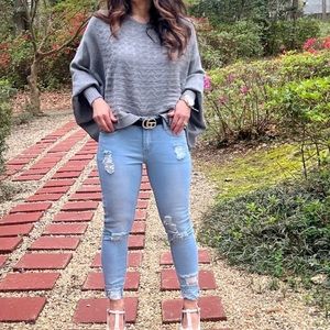 Light Denim Stretch Distressed Skinny Jeans